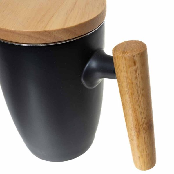 Чашка-заварник Wooden Brew Mug Light чорна, 450 мл - Зображення 4