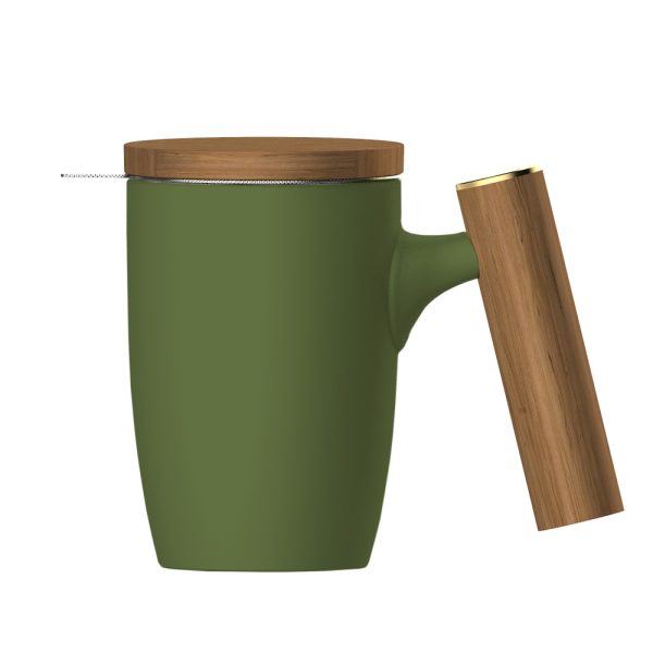 Чашка-заварник Wooden Brew Mug TM450-05A, 450 мл - Блакитний - Зображення 4