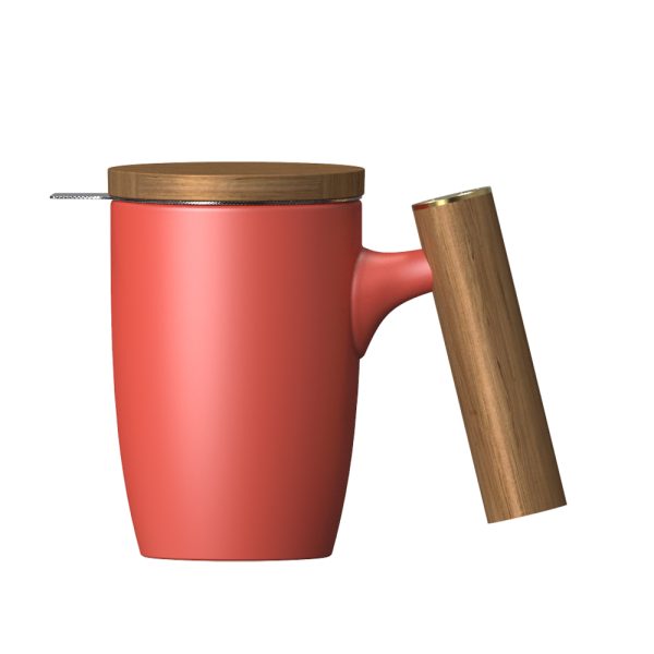 Чашка-заварник Wooden Brew Mug TM450-05A, 450 мл - Блакитний - Зображення 8