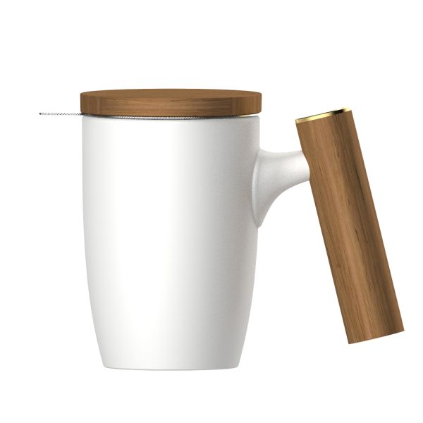 Чашка-заварник Wooden Brew Mug TM450-05A, 450 мл - Блакитний - Зображення 9